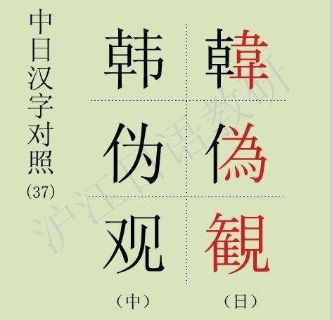 中国汉字vs日本汉字写法